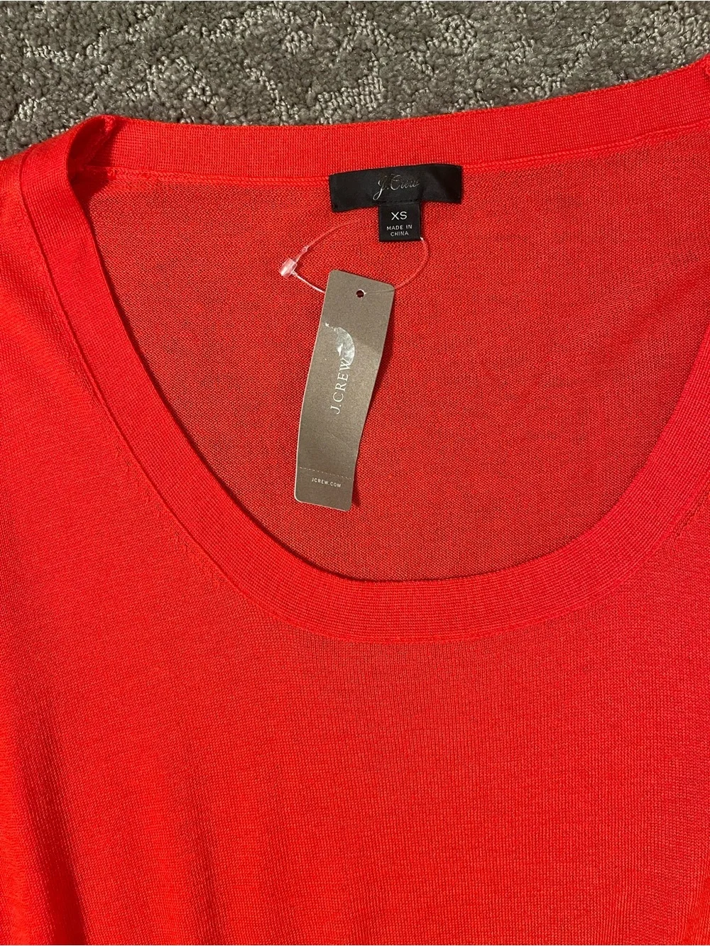 J. Crew Red Scoop Neck Knit Top